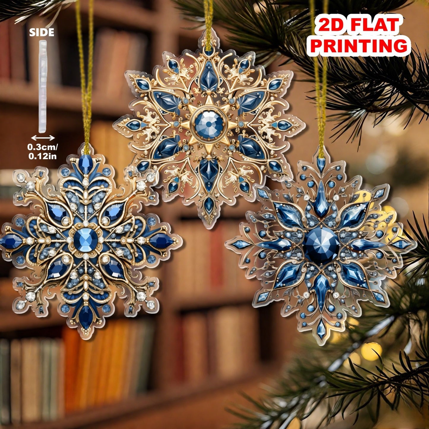 Xmas Tree Hanging Pendant Acrylic Snowflakes Ornament DIY Snowflakes Flake Decoration For Christmas 4