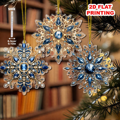 Xmas Tree Hanging Pendant Acrylic Snowflakes Ornament DIY Snowflakes Flake Decoration For Christmas 4