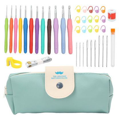 Extra Long Crochet Needles Kit, Ergonomic Crochet Hook Set, Comfortable Knitting Crochet Tricot Accessories for Beginner