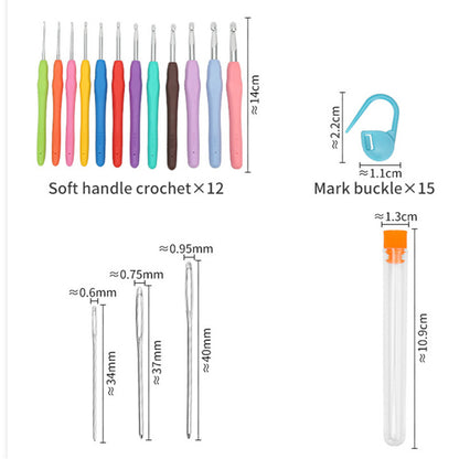 Extra Long Crochet Needles Kit Ergonomic Crochet Hook Set Comfortable Knitting Crochet Tricot Acces 4