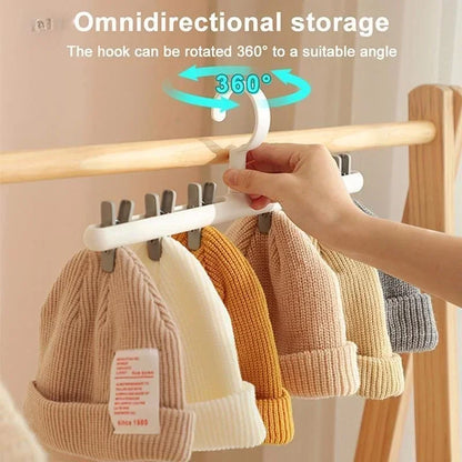 Multi-functional Closet Tools Supply Organizer Rack for Hats, Socks, Caps, and Scarves - Household Clips & Hanger