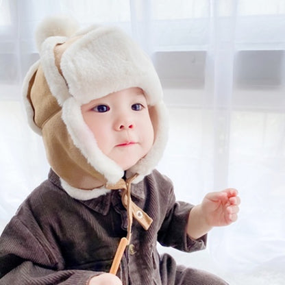 Kids Ear Flap Muff Hat For Baby Boys Girls Winter Warm Plush Cotton Cap Lei Feng Beanie Gifts 2