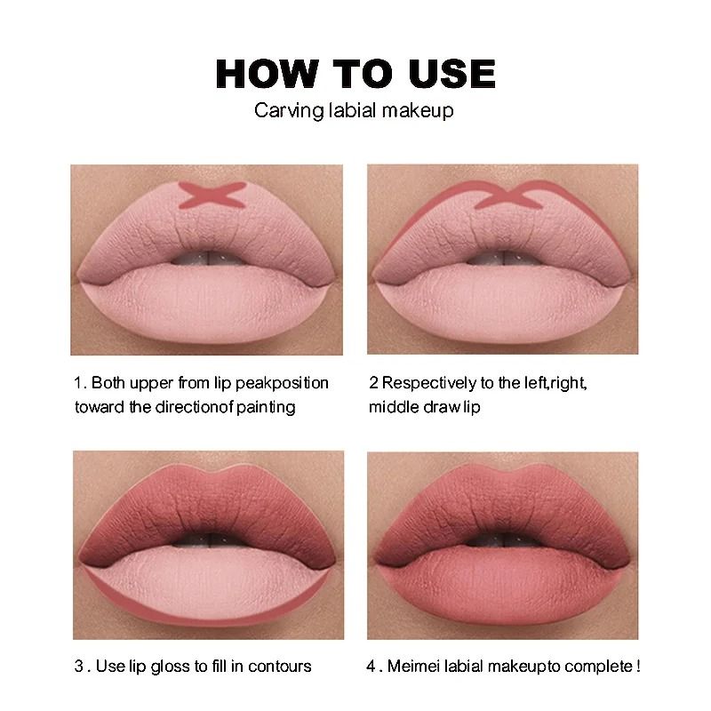 Matte Lipstick And Lip Liner Set 12 Color Long Lasting Velvet Finish 2