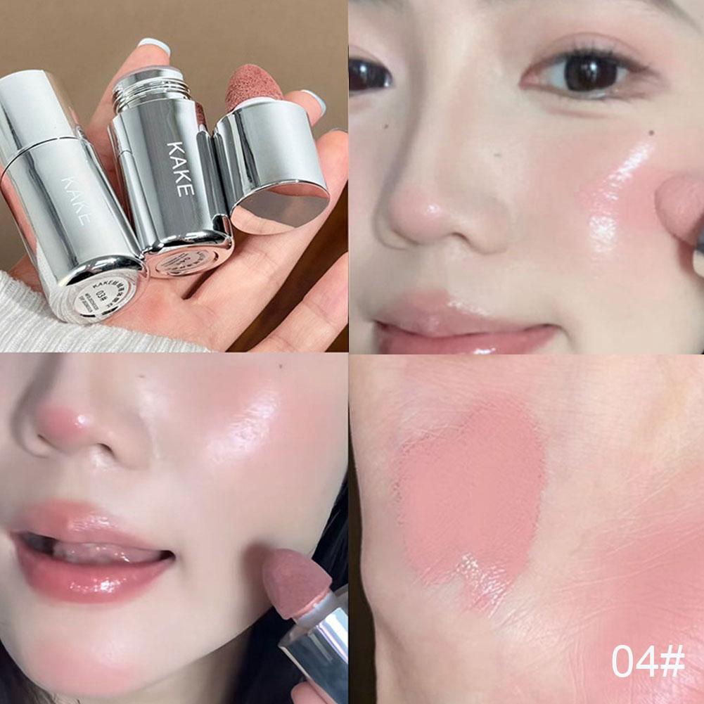 Sponge Head Blusher, Velvet Liquid Blush Matte, Natural Lasting Tint Makeup