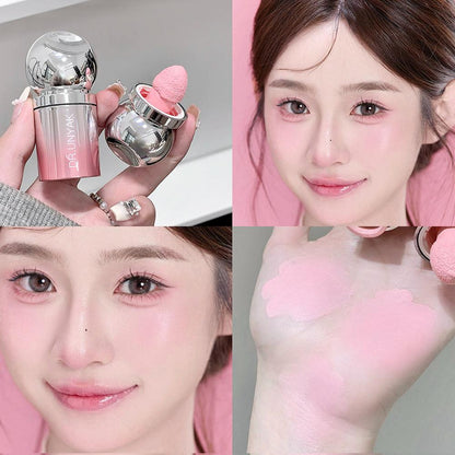 Sponge Head Blusher, Velvet Liquid Blush Matte, Natural Lasting Tint Makeup