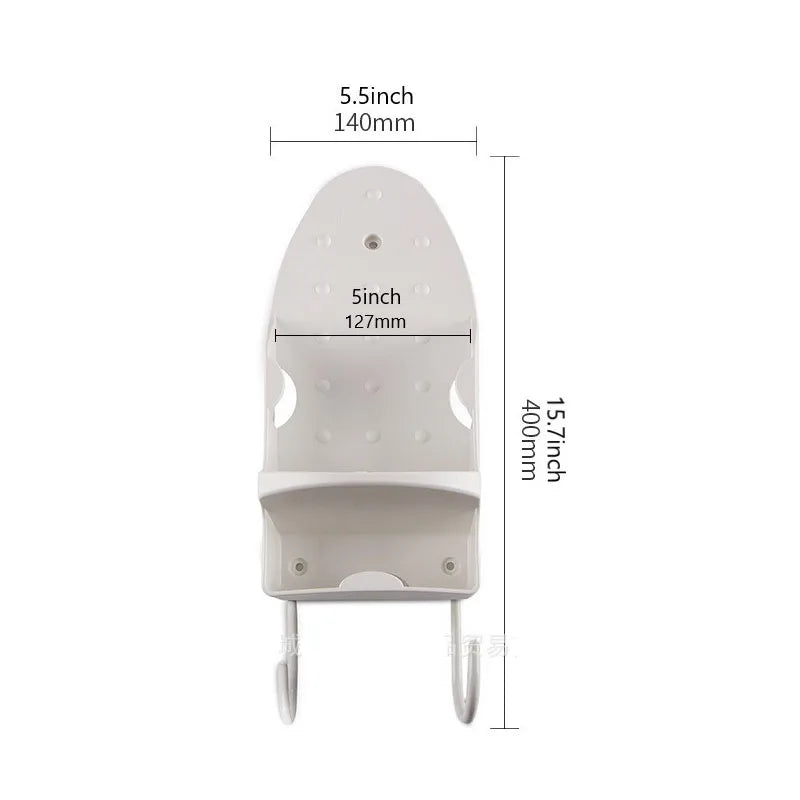 Portable Iron Storage Rack Wall Mount Hanger Black White Household Iron Holder Home Storage Supplie 6