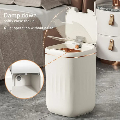 LargeCapacity 20L Waterproof Trash Can Smart Sensor Black Bathroom Bin 2