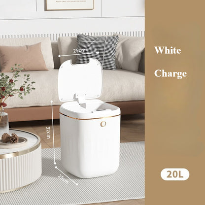 LargeCapacity 20L Waterproof Trash Can Smart Sensor Black Bathroom Bin 8