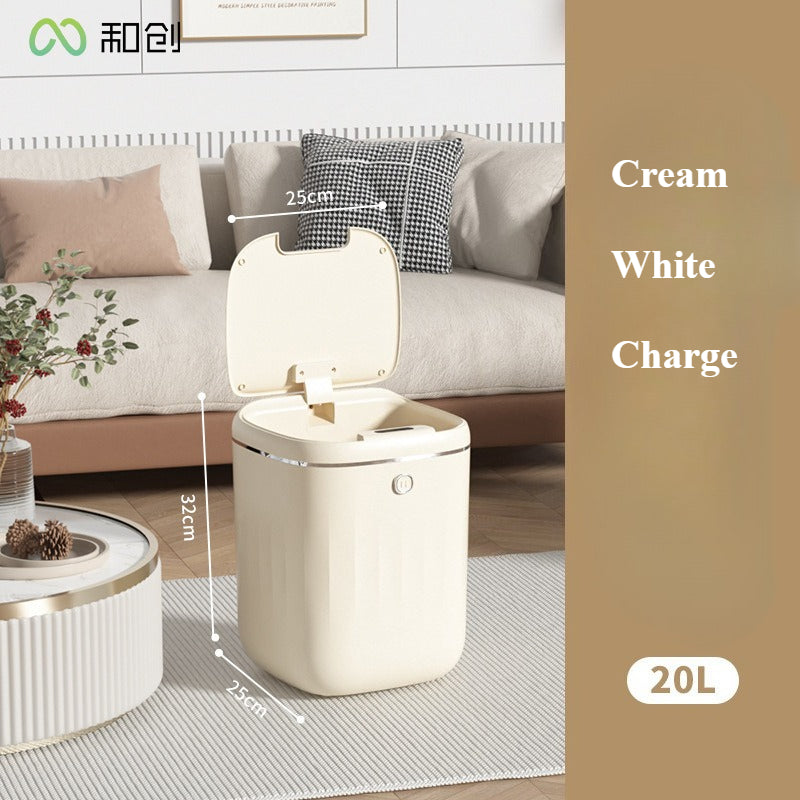 LargeCapacity 20L Waterproof Trash Can Smart Sensor Black Bathroom Bin 6