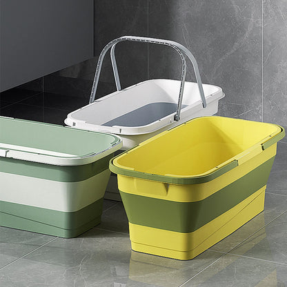 Foldable Mop Bucket Large Rectangular Laundry Barrel, Space-Saving Reusable Household Cleaning Basin