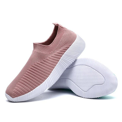 Womens Slip On Vulcanized Sneakers Comfortable Casual Walking Flats 2