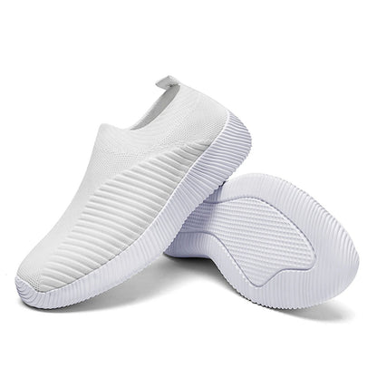 Womens Slip On Vulcanized Sneakers Comfortable Casual Walking Flats 3