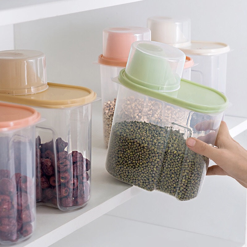 Pet Grain Storage Box, Measuring Cup, Household Kitchen Food Storage Box