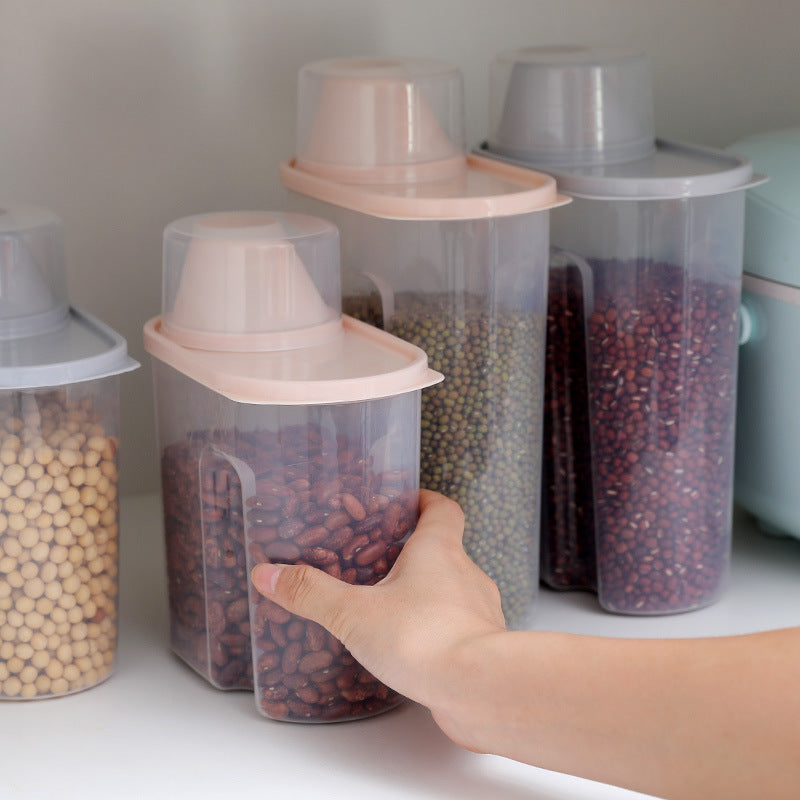 Pet Grain Storage Box, Measuring Cup, Household Kitchen Food Storage Box
