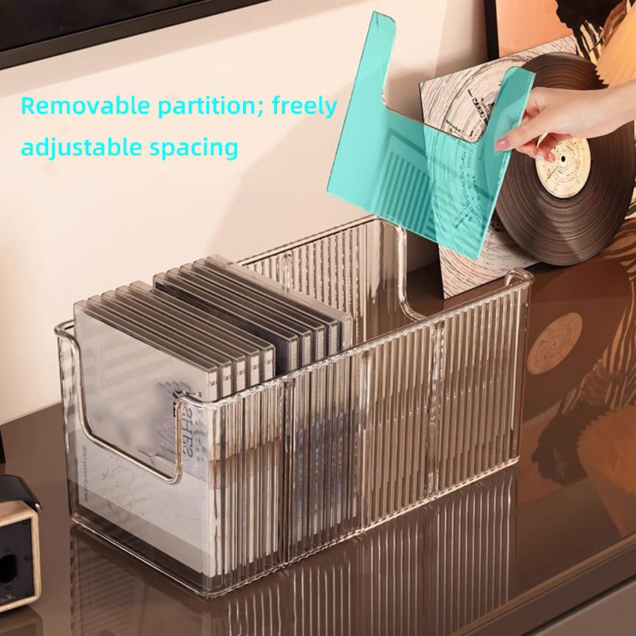 Disc Rack Desktop Storage Box For Vinyl Records Magnetic Tape Collection Black Display Storage Rack 2