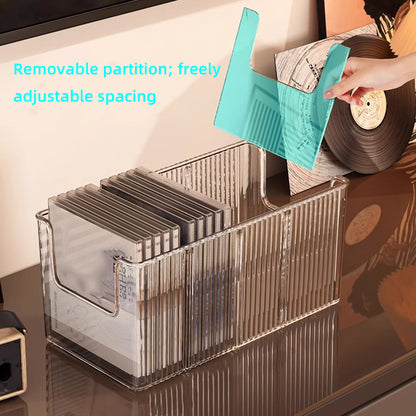 Disc Rack Desktop Storage Box For Vinyl Records Magnetic Tape Collection Black Display Storage Rack 2