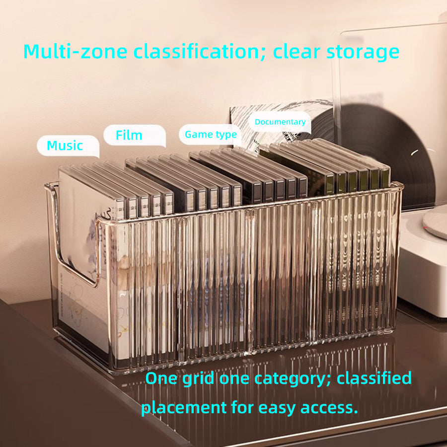 Disc Rack Desktop Storage Box For Vinyl Records Magnetic Tape Collection Black Display Storage Rack 3