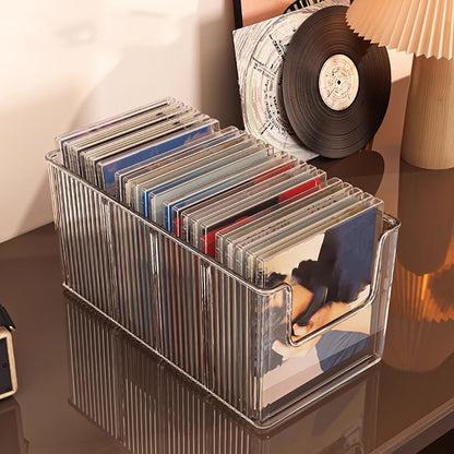 Disc Rack Desktop Storage Box For Vinyl Records Magnetic Tape Collection Black Display Storage Rack 4