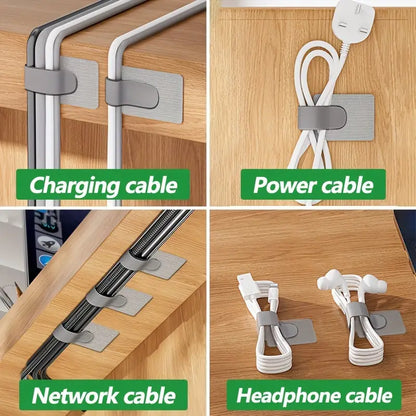 Self Adhesive Cable Organizer Table Wall Cable Fixed Clip Power Cable Tie Network Cable Routing Hol 4