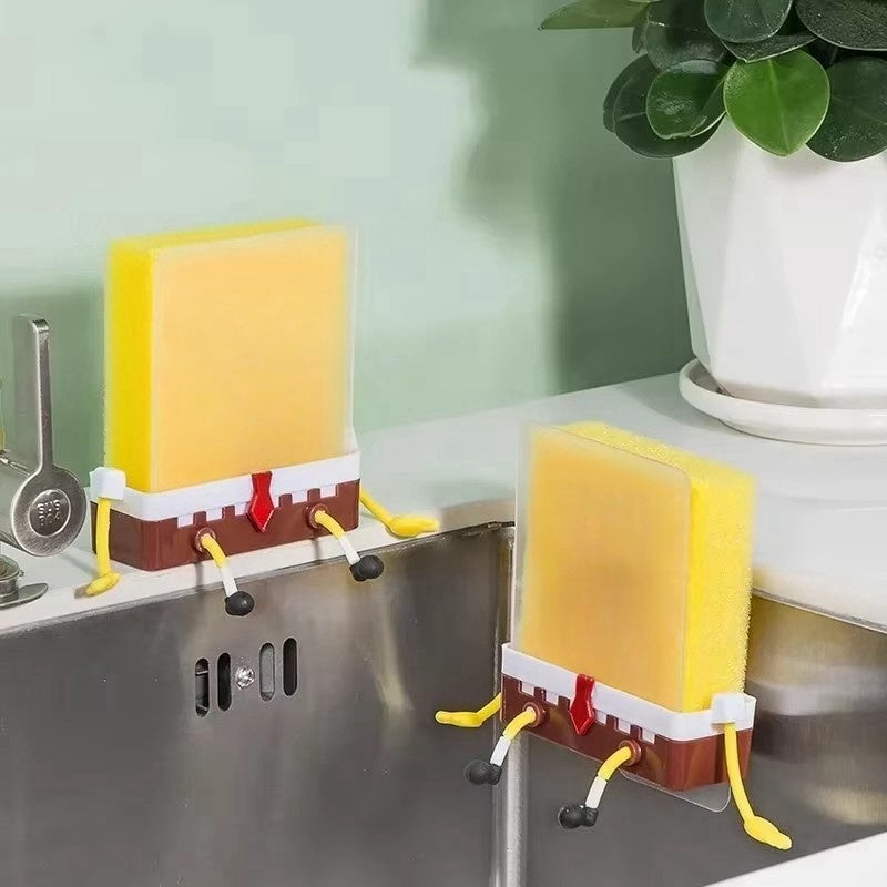 Cartoon Wash Dish Sink Drain Rack, Dish washing Sponge Storage Shelf, Household Sponge Holder Organizer
