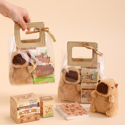 Capybara Stationery Set Kawaii Pen Stickers Notebook Handbag Set Plush Pendants Birthday Gifts 2