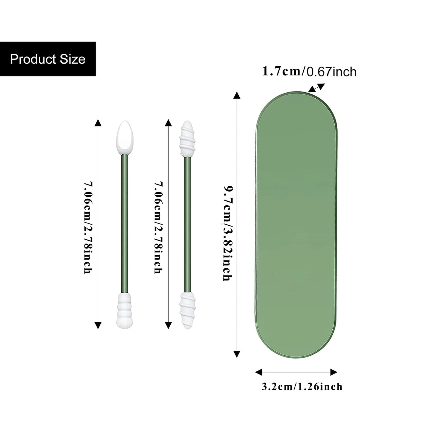 Ear Cleaning Silicone Buds Swabs, Reusable Silicone Ear Swabs with Case, Double-headed Makeup Cleaning Sticks