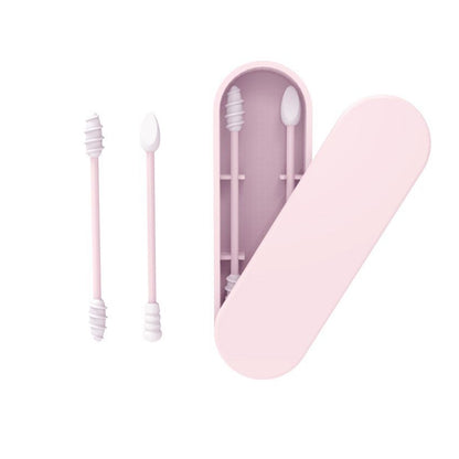 Ear Cleaning Silicone Buds Swabs, Reusable Silicone Ear Swabs with Case, Double-headed Makeup Cleaning Sticks