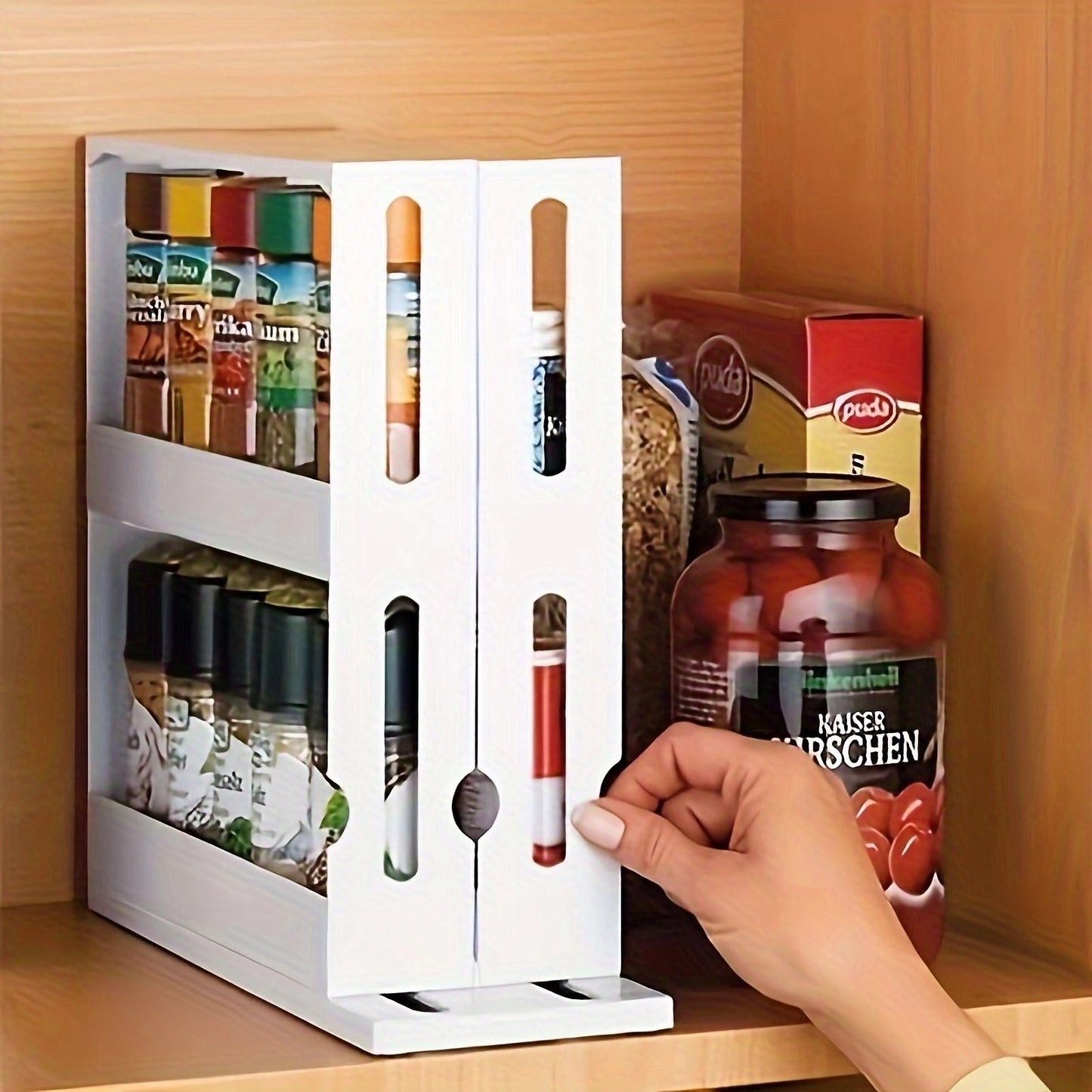 Swivel Two Tier Counter Top Spice Storage Rack Small Organizer Rack 1