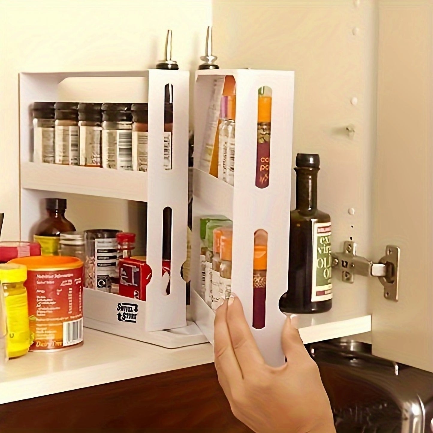 Swivel Two Tier Counter Top Spice Storage Rack Small Organizer Rack 2