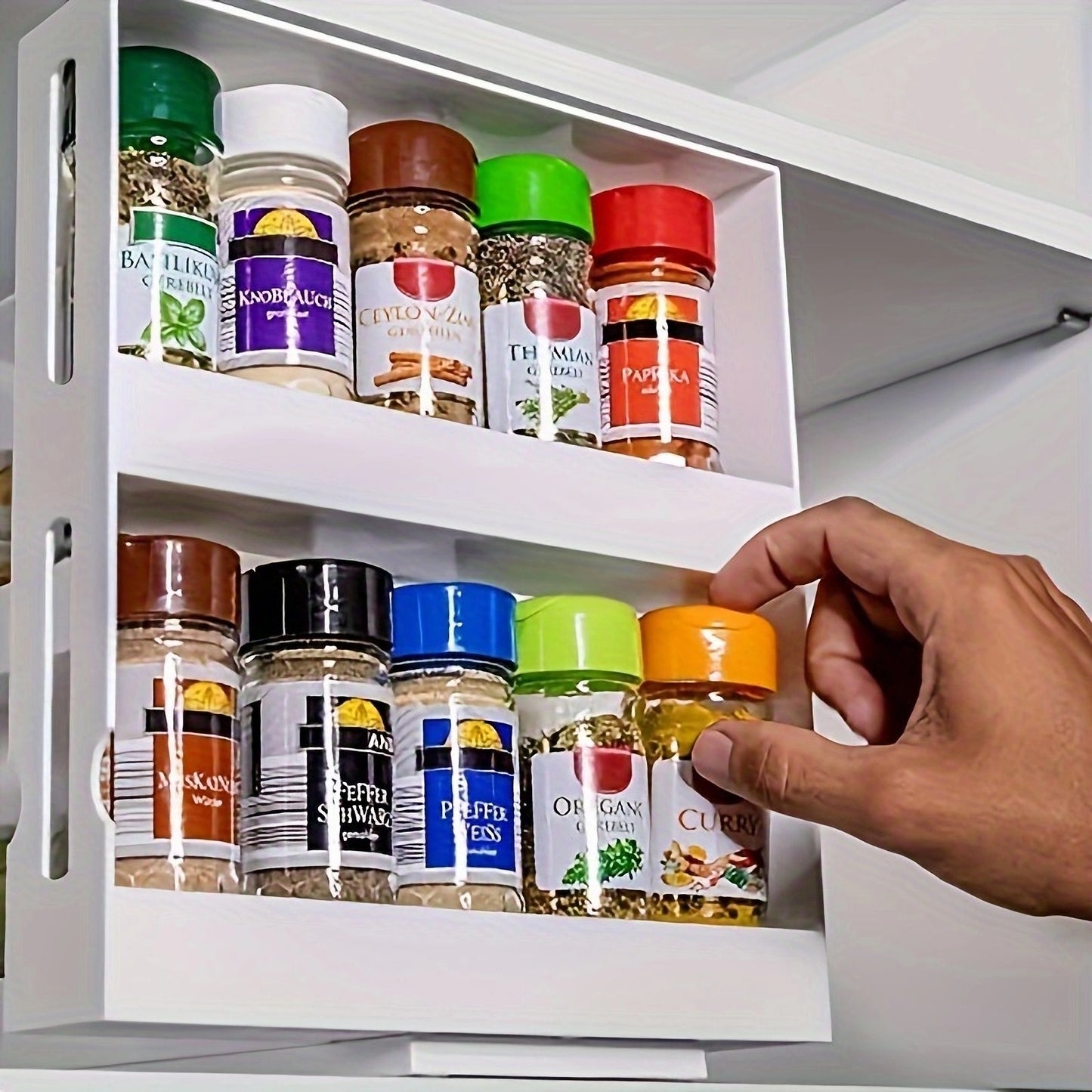 Swivel Two Tier Counter Top Spice Storage Rack Small Organizer Rack 3