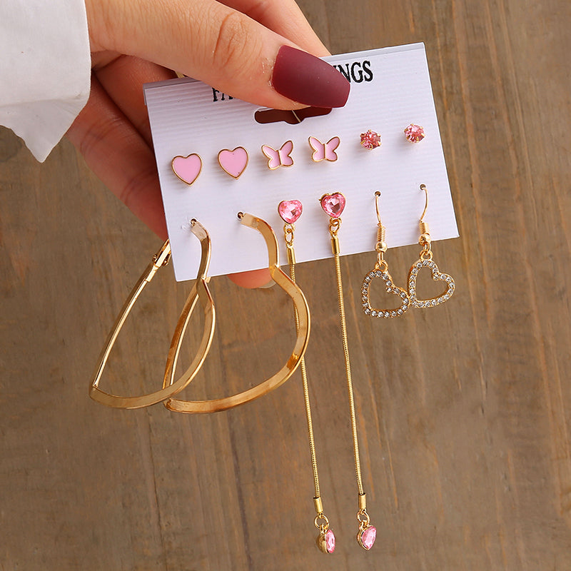 Vintage Geometry Pearl Earrings Set, Gold Twine Square Dangle Earrings, Trendy Jewelry for Women