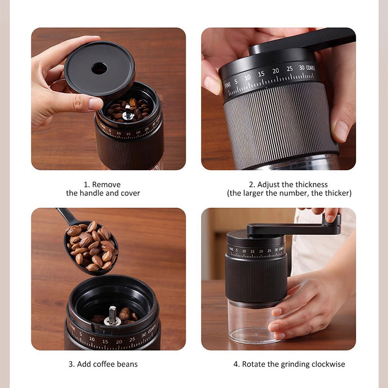 External Adjustable Coffee Bean Grinder Gears Manual Burr Coffee Grinder Professional FoodGrade Cer 6