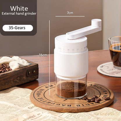 External Adjustable Coffee Bean Grinder Gears Manual Burr Coffee Grinder Professional FoodGrade Cer 2