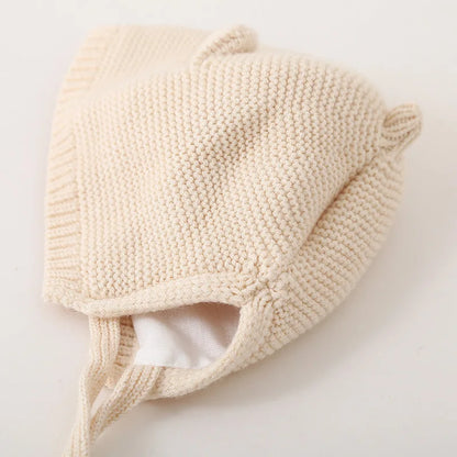 Cute Cat Ears Kids Hat Windproof Lacing Bonnet For Infant Protection 4