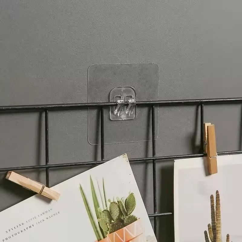 Transparent Adhesive Wall Hooks  Strong NoDrill Hangers For Kitchen  Bathroom 2