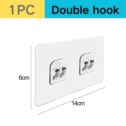 Transparent Adhesive Wall Hooks  Strong NoDrill Hangers For Kitchen  Bathroom 10