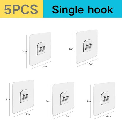Transparent Adhesive Wall Hooks  Strong NoDrill Hangers For Kitchen  Bathroom 7