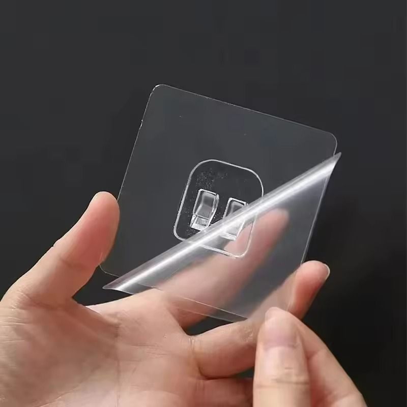 Transparent Adhesive Wall Hooks  Strong NoDrill Hangers For Kitchen  Bathroom 3