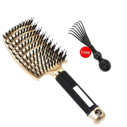 Nylon Bristle Wet  Curly Hair Detangling Brush 17