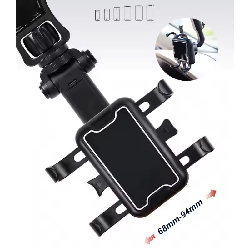 360 Degrees Car Phone Clip Mount Flexible Rearview Mirror Mobile Holder For IPhone  Android 3