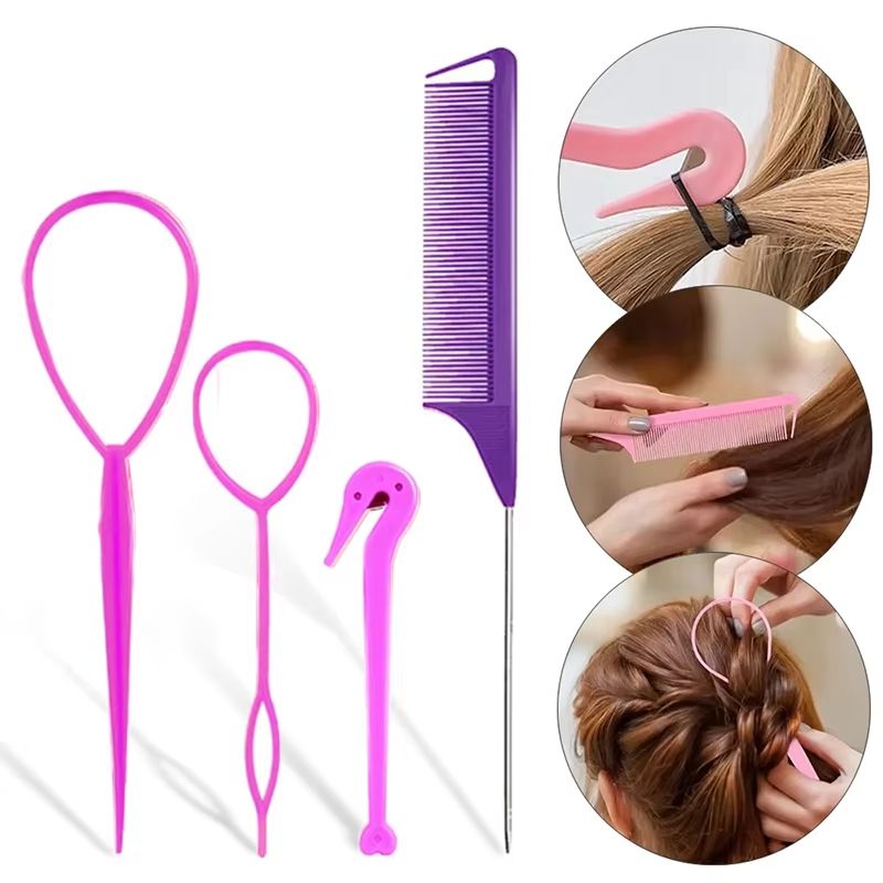 Easy-Braid French Tool Loop Hair Styling Set