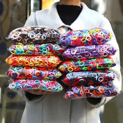Elastic Hair Ties for Girls, Colorful Nylon Ponytail Hold Scrunchie, Fashion Hair Accessories