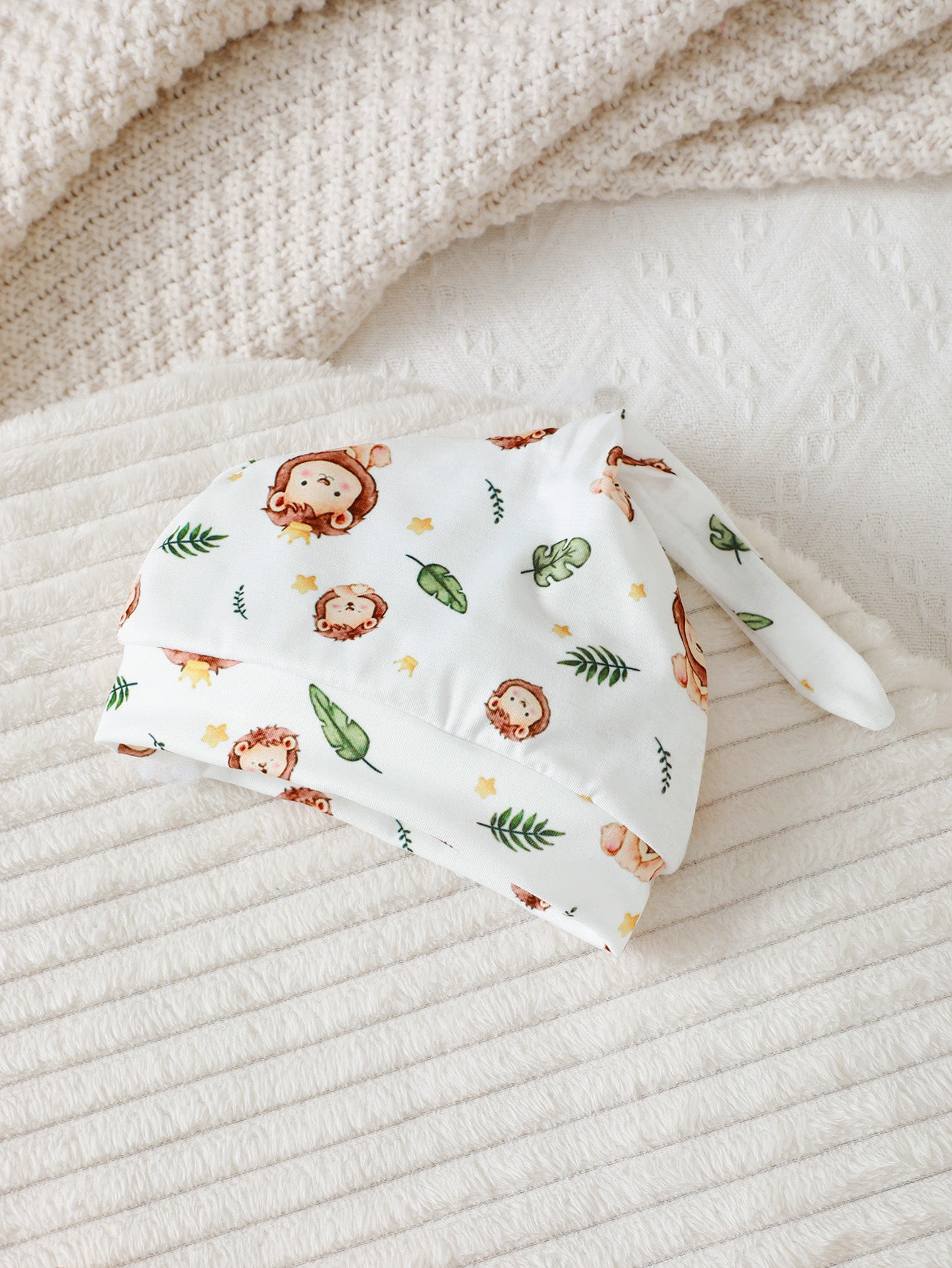 Baby Boy Casual Hoodie With Cartoon Lion Pattern Shorts And Hat 4