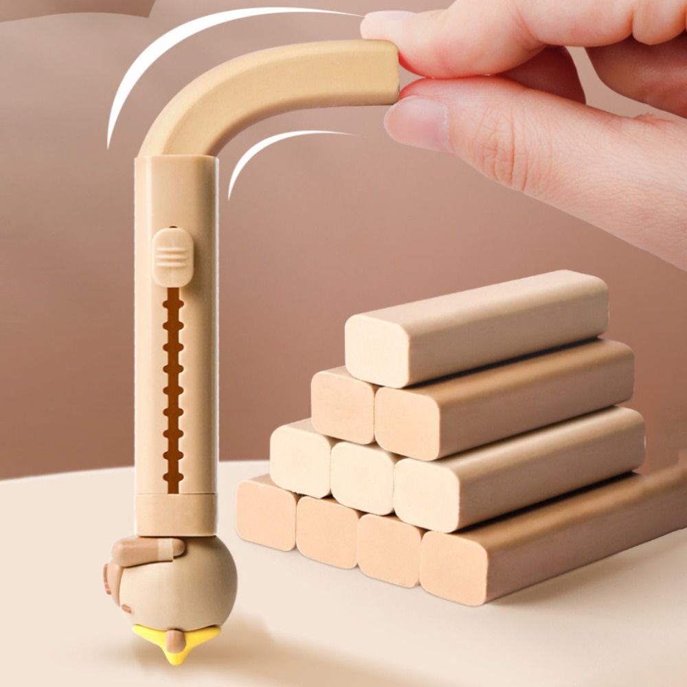 Cartoon Capybara Push Pull Eraser Silicone Correction Tool Replaceable Core Gift 2