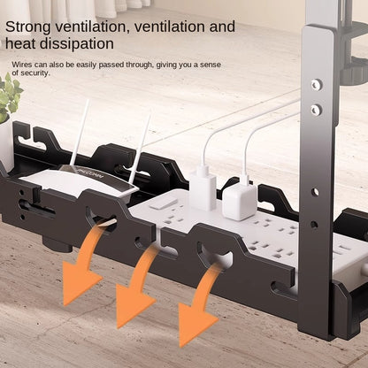 Metal Cable Management Tray, Telescopic Under Table Storage Rack, Wire Organizer for Home Office