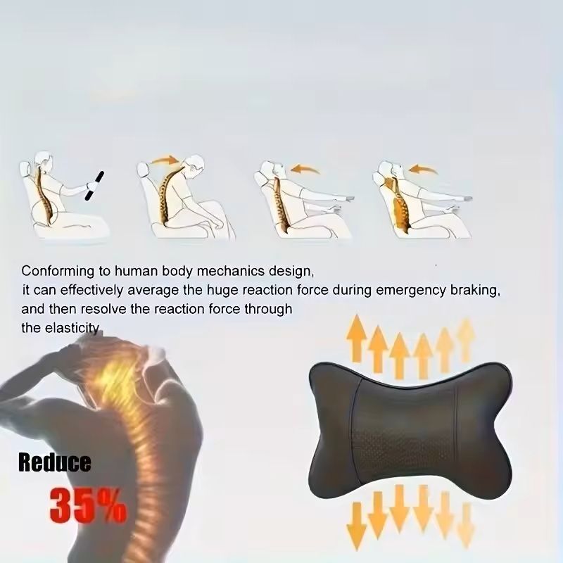 Breathable Mesh Headrest Pillow Car Seat Neck  Head Support Cushion For Driver  Passenger Comfort 2