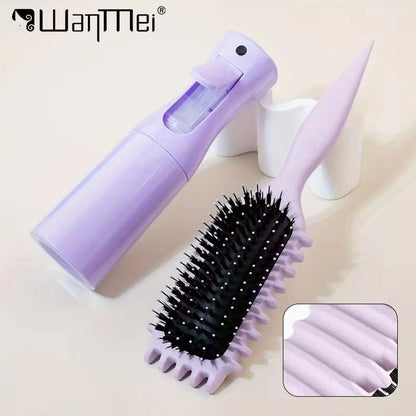 All-in-One Detangling Candy Brush & Continuous Mist Spray Hair Care Kit