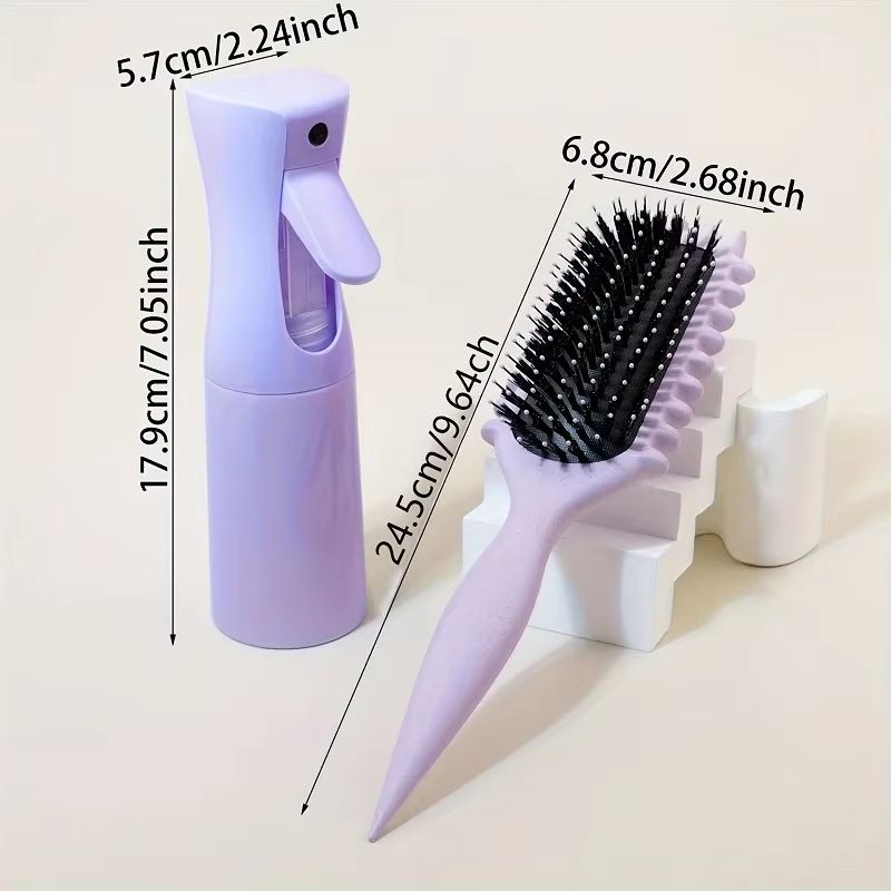 AllinOne Detangling Candy Brush  Continuous Mist Spray Hair Care Kit 1