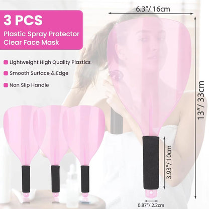Salon Plastic Haircut Face Shield With Handle 5
