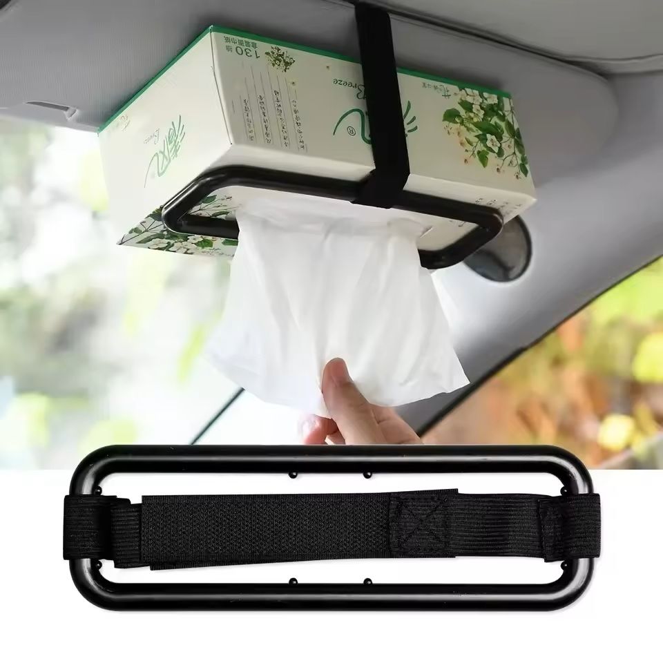 Car Paper Towel Holder Clip Visor & Seat-Back Hanging Tissue Box Frame for Cars, SUVs & Trucks